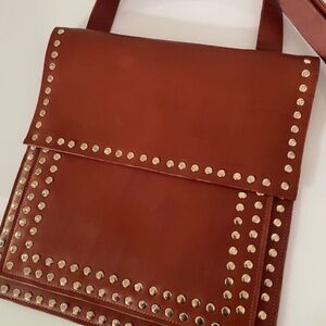 Custom Italian Brass Studded Crossbody Bag